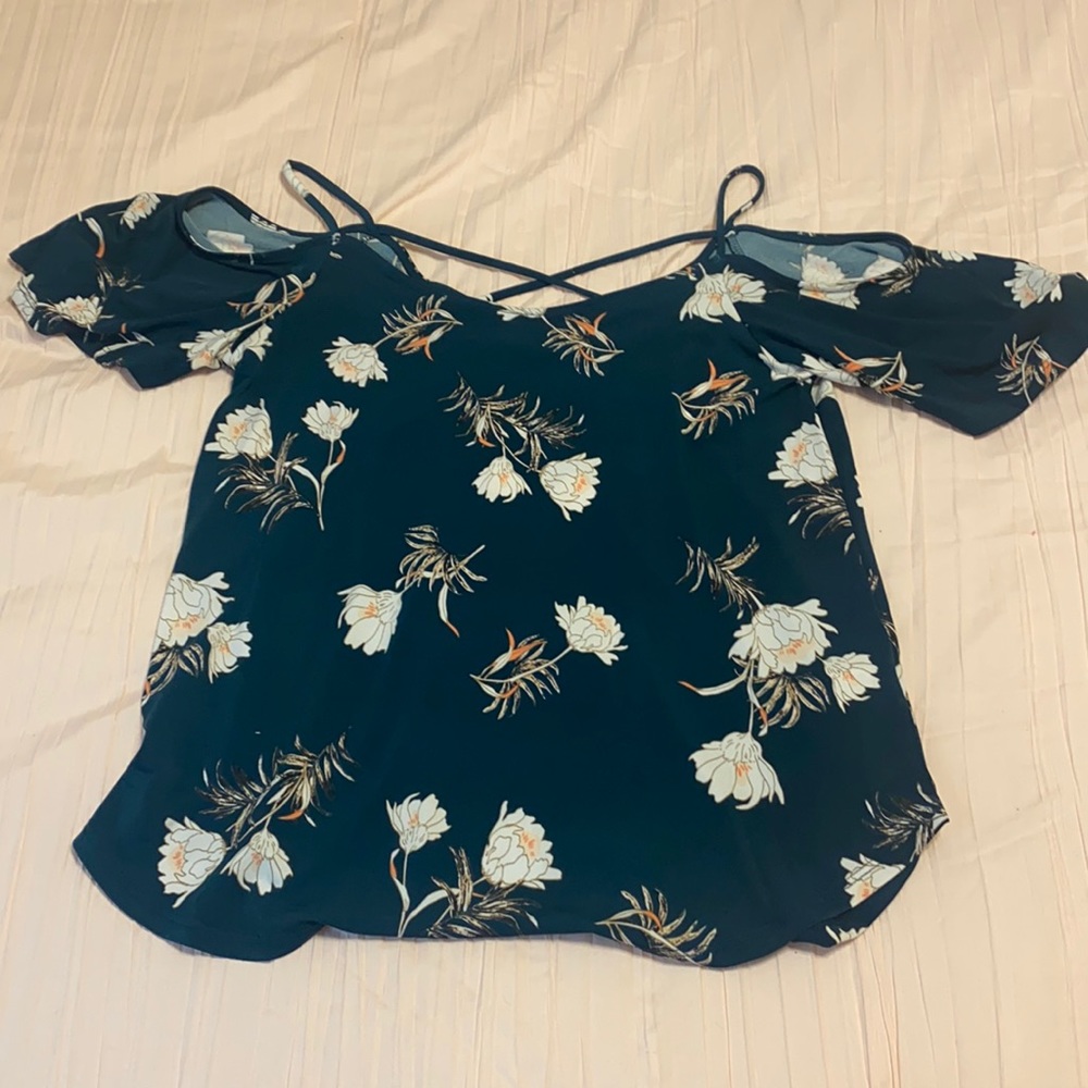 Green Floral Top